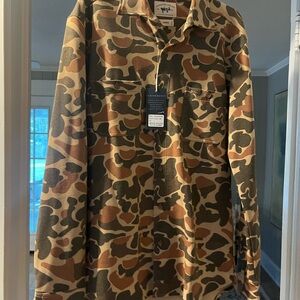 Men's Camouflage Field Shirt Jacket - Brown/Green Camo